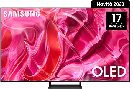 Samsung TV OLED QE77S90CATXZT, Smart TV 77” Serie S90C perfetto per il Gaming, OLED, Dolby Atmos, Alexa e Google Assistant Integrata, 2023, DVB-T2, Titan Black