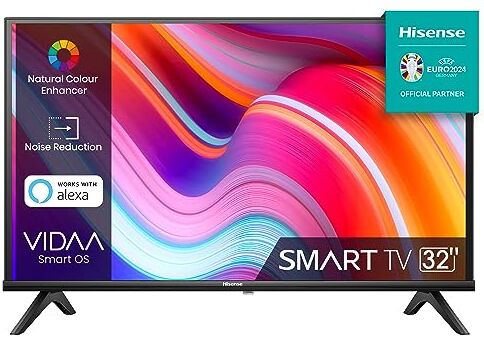 Hisense 32" HD 32E43KT, Smart TV VIDAA U6, Game Mode, Controlli vocali Alexa, Tuner DVB-T2/S2 HEVC 10, lativù