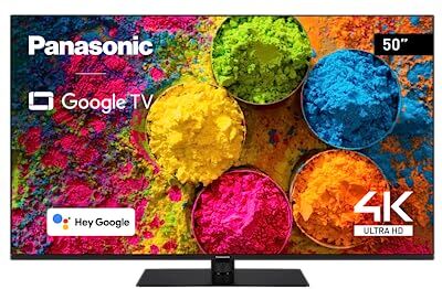 Panasonic TX-50MX700E, Smart TV LED 4K Ultra HD da 50 Pollici, High Dynamic Range (HDR), Dolby Atmos e Dolby Vision, Google TV, Assistente Google, Chromecast, Piedistallo Centrale, Nero