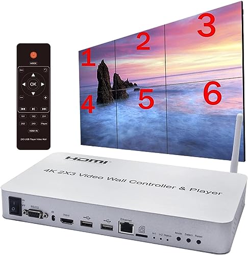 NINGKANGSHENG 4K 2x3 Video Wall Controller 30HZ HDMI 1.4 HDCP1.4 Conforme USB SD Card Input 4K Output 1080P 1x2 1x3 1x4 1x5 2x1 2x2 3x1 3x2 4x1 5x1 Schermo Immagine Multi Video Splicing