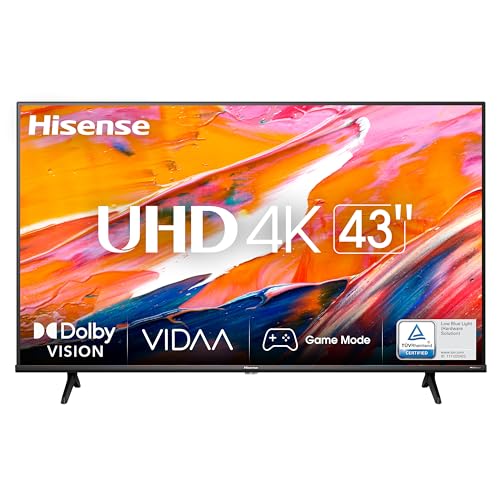 Hisense 43" UHD 4K 43A6K, Smart TV VIDAA U6, Dolby Vision, HDR 10+, Alexa, Tuner DVB-T2/S2 HEVC 10, Nero