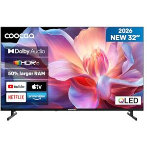 coocaa 32 Pollici Smart TV, QLED Televisore, HD, HDR 10, Dolby Audio, 1.5GB RAM Upgrade, Low Blue Light DVB-T/T2/C/S/S2 CI+ HEVC Main10, (32CTQH38Z, 2026 Nuovo Modello) coocaa 32 Pollici Smart TV, QLED Televisore, HD, HDR 10, Dolby Audio, 1.5GB RAM Upgrade, Low Blue Light DVB-T/T2/C/S/S2 CI+ HEVC Main10, (32CTQH38Z, 2026 Nuovo Modello)