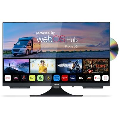 Cello C2425WSF 24" 230V 12V FULL HD SMART/DVD TV da campeggio e viaggio Lettore DVD integrato Sintonizzatore triplo senza cornice Bluetooth LG WebOS Altoparlante Pitch Perfect Camper Camion Cello C2425WSF 24" 230V 12V FULL HD SMART/DVD TV da campeggio e viaggio Lettore DVD integrato Sintonizzatore triplo senza cornice Bluetooth LG WebOS Altoparlante Pitch Perfect Camper Camion