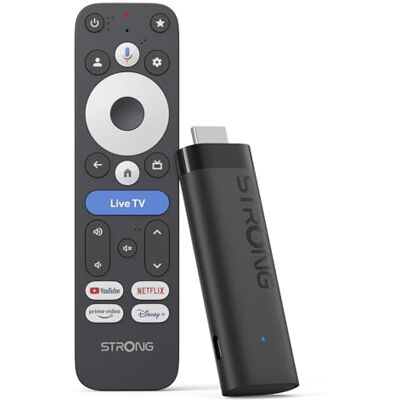 Strong LEAP-NOVA-X TV Stick 4K UHD, Android 14, 32GB Memoria Dolby Vision/Audio, Wi-Fi 6, HDR10+, Controllo Vocale, Chromecast Integrato, Streaming Oltre 5000 App Strong LEAP-NOVA-X TV Stick 4K UHD, Android 14, 32GB Memoria Dolby Vision/Audio, Wi-Fi 6, HDR10+, Controllo Vocale, Chromecast Integrato, Streaming Oltre 5000 App