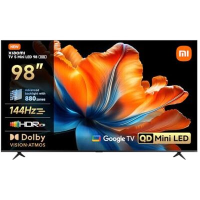 Xiaomi TV S Mini LED 98 pollici (249 cm), QLED Mini LED Televisore, Smart TV con Dolby Vision + Dolby Atmos, 144Hz con 288Hz Game Boost Mode, 4K UHD, HDR10+, MEMC, Google TV, Airplay 2 Xiaomi TV S Mini LED 98 pollici (249 cm), QLED Mini LED Televisore, Smart TV con Dolby Vision + Dolby Atmos, 144Hz con 288Hz Game Boost Mode, 4K UHD, HDR10+, MEMC, Google TV, Airplay 2