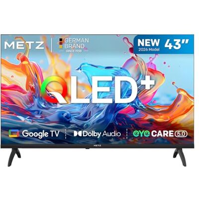 Metz 43 Pollici Smart TV con Google TV Televisore LED, Gen 6 QLED +, HDR 10 Dolby Audio Bluetooth 5,1 EyeCare DVB-T/T2/C/S/S2 CI+ HEVC Main10, 1.5GB RAM Upgrade (43MQH7000Z, 2026 Nuovo Modello) Metz 43 Pollici Smart TV con Google TV Televisore LED, Gen 6 QLED +, HDR 10 Dolby Audio Bluetooth 5,1 EyeCare DVB-T/T2/C/S/S2 CI+ HEVC Main10, 1.5GB RAM Upgrade (43MQH7000Z, 2026 Nuovo Modello)