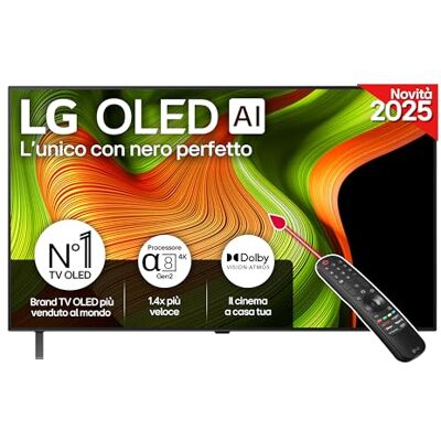 LG OLED AI 48 Pollici, Serie B5 2025 Smart TV 4K OLED48B56LA Processore α8 Gen2, WebOS con AI, Dolby Vision e Atmos, Gaming con VRR, GSYNC, FreeSync 4K@120Hz, 4 HDMI 2.1, Alexa LG OLED AI 48 Pollici, Serie B5 2025 Smart TV 4K OLED48B56LA Processore α8 Gen2, WebOS con AI, Dolby Vision e Atmos, Gaming con VRR, GSYNC, FreeSync 4K@120Hz, 4 HDMI 2.1, Alexa