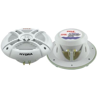 Pyle PLMRX67 Coppia di altoparlanti bidirezionali nautici, 16,5 cm, 250 W, colore bianco Pyle PLMRX67 Coppia di altoparlanti bidirezionali nautici, 16,5 cm, 250 W, colore bianco