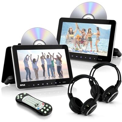 Pyle Schermo per Auto, per Poggiatesta Auto 26,7 cm con Lettore DVD Integrati, Trasmettitore IR/FM, HDMI, USB/SD, 2 Cuffie Wireless, Sistema Intrattenimento Sedile Posteriore Auto Pyle Schermo per Auto, per Poggiatesta Auto 26,7 cm con Lettore DVD Integrati, Trasmettitore IR/FM, HDMI, USB/SD, 2 Cuffie Wireless, Sistema Intrattenimento Sedile Posteriore Auto