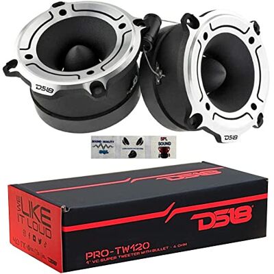 DS18 2 PRO-TW120 super tweeter grigi in alluminio da 120 watt rms e 240 watt max da 7,90 cm di diametro impedenza 4 ohm sensibilità 103 db, a coppia + 2 condensatori e 3 sticker omaggio DS18 2 PRO-TW120 super tweeter grigi in alluminio da 120 watt rms e 240 watt max da 7,90 cm di diametro impedenza 4 ohm sensibilità 103 db, a coppia + 2 condensatori e 3 sticker omaggio
