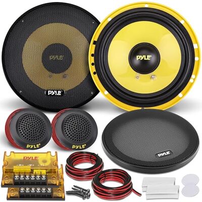 Pyle Sistema di Altoparlanti Personalizzati 2 Vie, 16,5 Centimetri, Casse Auto 400 Watt, Stereo Struttura in Plastica Elettroplaccatura, Gomma Butilica e Magneto da 1,13 Chilogrammi Pyle Sistema di Altoparlanti Personalizzati 2 Vie, 16,5 Centimetri, Casse Auto 400 Watt, Stereo Struttura in Plastica Elettroplaccatura, Gomma Butilica e Magneto da 1,13 Chilogrammi