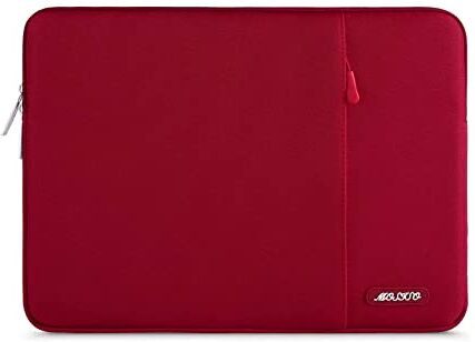 MOSISO Laptop Custodia Borsa 13-13,3 Pollici Notebook Compatibile con MacBook Air/Pro,Compatibile con MacBook Pro 14 M3 M2 M1 Pro Max 2024-2021,Poliestere Manica Verticale con Tasca, Rosso