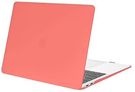 MOSISO Custodia Rigida Compatibile con MacBook Air 13 Pollici 2022 2021 2020 2019 2018 Rilascio A2337 M1 A2179 A1932 Retina Display con Touch ID,Protettiva Plastica Case Cover, Living Coral