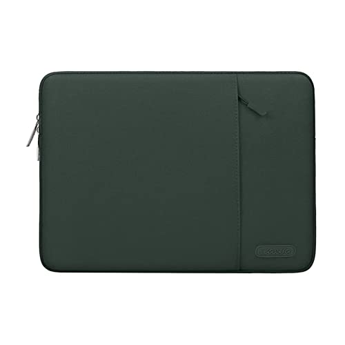 MOSISO Laptop Custodia Borsa Compatibile con MacBook Air 11, 11,6-12,3 Pollici Acer Chromebook R11/HP Stream/Samsung/Surface Pro X/7/6/5/4/3X, Poliestere Manica Verticale con Tasca, Midnight Verde