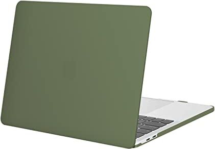 MOSISO Cover Rigida Compatibile con MacBook PRO 13 Pollici 2024 2023 2022-2016 M2 M1 A2338 A2289 A2251 A2159 A1989 A1706 A1708 Custodia Con/Senza Touch Bar,Plastica Case Copertina, Army Green