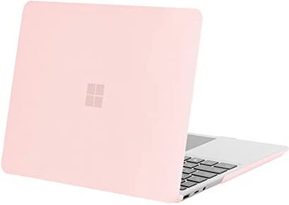 MOSISO Case Solo Compatibile con Microsoft Surface Laptop Go 2/1 12,4 Pollici 2022 2020 Release (Modelli: 2013 & 1943), Protettiva Plastica Custodia Rigida, Rosa Gesso