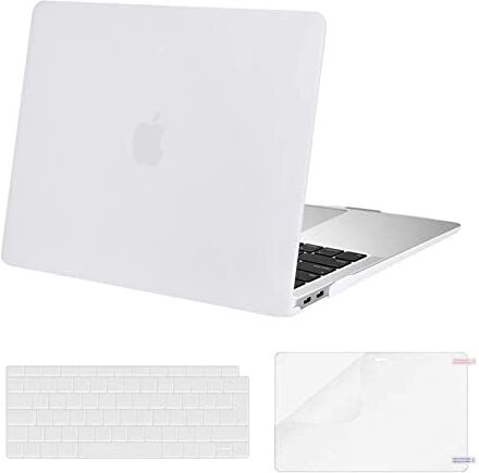 MOSISO Case Compatibile con MacBook Air 13 Pollici 2022 2021 2020 2019 2018 Uscita A2337 M1 A2179 A1932 con Retina, Custodia Rigida in Plastica&Tastiera Cover&Proteggi Schermo, Bianca