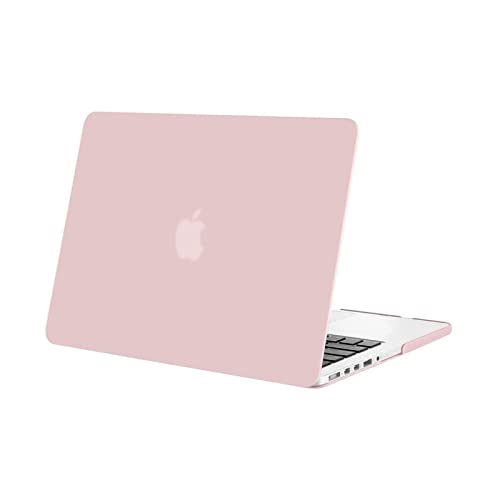 MOSISO Custodia Rigida Compatibile con MacBook Pro Retina 13 Pollici Vecchia Versione (Modello: A1502 & A1425) (Rilasciato 2015-Fine 2012), Plastica Case Cover, Quarzo Rosa