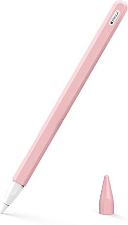 MoKo Cover Protettiva per Apple Pencil 2a Generazione, Custodia Protettiva per Penna in Policarbonato e Silicone con Cappuccio per Punta della Penna Compatibile con Ricarica Magnetica,Rosa Tenero