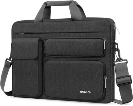 MOSISO Laptop Borsa a Tracolla 13-13,3 Pollici Potra PC Compatibile con MacBook Air/Pro,Compatibile con MacBook Pro 14 M1 con 2 Sporgente&1 Flapover&Orizzontale Tasche&Manico&Cintura,Grigio Ardesia