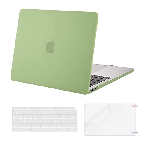 MOSISO Case Compatibile con MacBook Air 13 Pollici 2022 2021 2020 2019 2018 Uscita A2337 M1 A2179 A1932 con Retina, Custodia Rigida in Plastica&Tastiera Cover&Proteggi Schermo, Verde Avocado