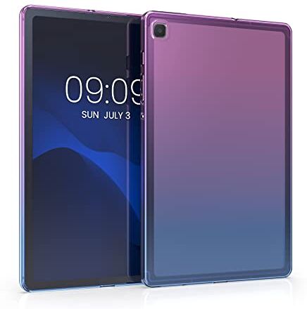 kwmobile Cover Compatibile con Samsung Galaxy Tab S6 Lite (2024/2022/2020) Custodia Cover Tablet in silicone TPU Copertina protettiva Tab Backcover 2 colori viola/blu/trasparente