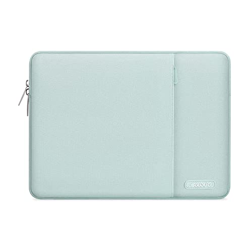 MOSISO Laptop Custodia Borsa 13-13,3 Pollici Notebook Compatibile con MacBook Air/Pro,Compatibile con MacBook Pro 14 M3 M2 M1 Pro Max 2024-2021,Poliestere Manica Verticale con Tasca, Menta Verde