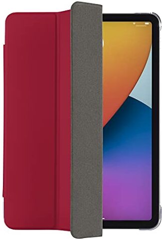 Hama iPad Pro 2021 / 5a generazione 12,9 pollici (custodia flip per tablet Apple), custodia protettiva con funzione di supporto, cover magnetica posteriore trasparente rossa, 00216472