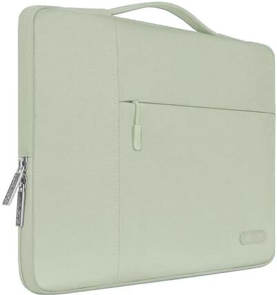 MOSISO Laptop Sleeve Borsa Compatibile con MacBook Air/PRO,13-13,3 pollici Notebook,Compatibile con MacBook PRO 14 M3 M2 M1 Chip Pro Max 2023-2021,Poliestere Multifunzionale Manica, Salvia Verde