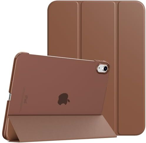 TiMOVO Cover Custodia Compatibile con iPad 10 Generazione 10,9" 2022, iPad 10 Cover con Retro in PC Rigido Semi-Trasparente, Funzione di Auto Sveglia/Sonno, Marrone Nocciola