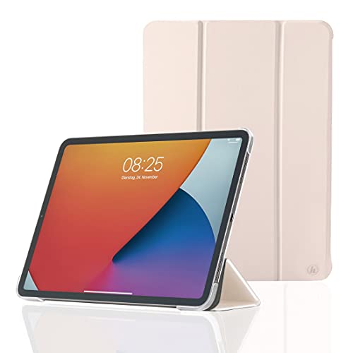 Hama iPad Pro 2021 / 5a generazione 12,9" (custodia flip per tablet Apple con funzione di supporto, cover magnetica posteriore trasparente) rosa, 00216473