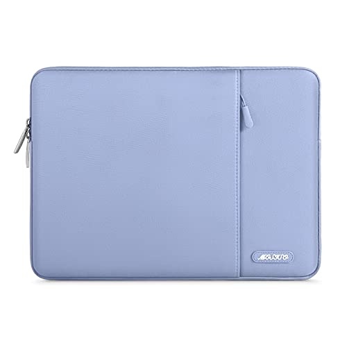 MOSISO Laptop Custodia Borsa Compatibile con MacBook Air 13 M3 A3113 M2 A2681 M1 A2337 A2179 A1932 2018-2024/Pro 13 A2289 A2159 A1989 A1708, Poliestere Manica Verticale con Tasca, Ceruleo Blu
