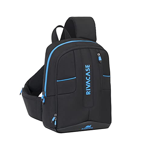 RivaCase 7870 Drone slingbag medium 13.3" Zaino sling per mini drone + computer portatile fino a 13.3", Nero