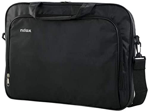 Nilox , Notebag 15.6" Essential 2.0, Borsa a Tracolla Porta PC, per PC con Dimensioni da 15,4'' a 16'', con Interni Trapuntati e Due Scomparti Interni, Nero