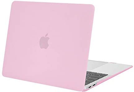 MOSISO Custodia Rigida Compatibile con MacBook Air 13 Pollici 2022 2021 2020 2019 2018 Rilascio A2337 M1 A2179 A1932 Retina Display con Touch ID,Protettiva Plastica Case Cover, Chiaro Rosa