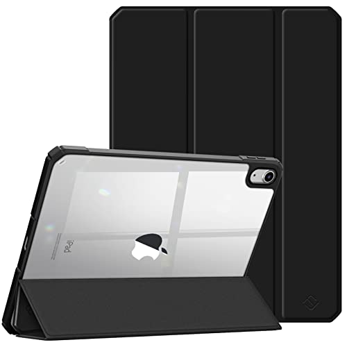 FINTIE Custodia per iPad 10ª Generazione 10.9" 2022 Sottile Leggero Trasparente Cover Posteriore con Bordo in TPU Morbido Auto Sveglia/Sonno, Nero