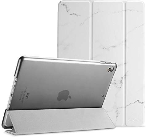 Procase Cover per iPad 9 2021/8 2020/7 2019/iPad 10.2” Custodia[A2602 A2603 A2604 A2605 A2270 A2428 A2429 A2430 A2197 A2198 A2200], Smart Cover Sottile Leggero Traslucida Smerigliata -Marmo Bianco