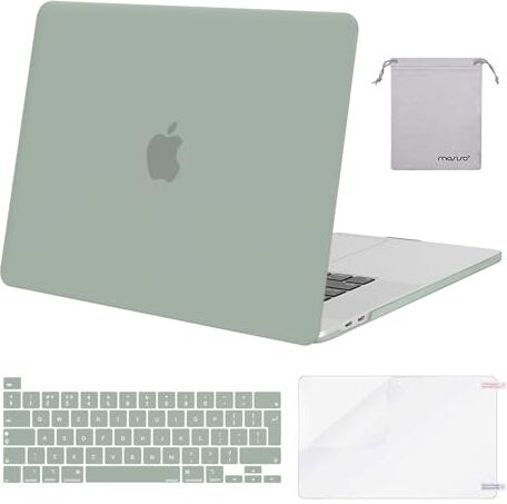 MOSISO Custodia Rigida Compatibile con MacBook PRO 16 Pollici 2020 2019 A2141 con Touch Bar e Touch ID, Cover&Tastiera Cover&Proteggi Schermo&Stoccaggio Borse, Verde Antico