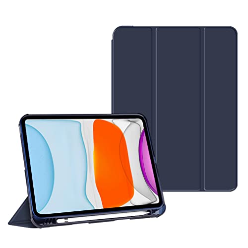 JOYLYJOME Custodia protettiva per tablet iPad (10,2 pollici), custodia pieghevole con fessura per penna, materiale acrilico, blu scuro