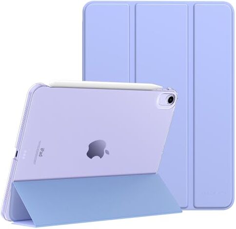 MoKo Custodia per iPad Air 5a Gen. 2022/ iPad Air 4a Gen. 2020 da 10,9" con Auto Sveglia/Sonno, Retro Rigido Traslucido per iPad Air 5/4, Supporta Touch ID e Ricarica di Pencil 2a, Lavanda Viola