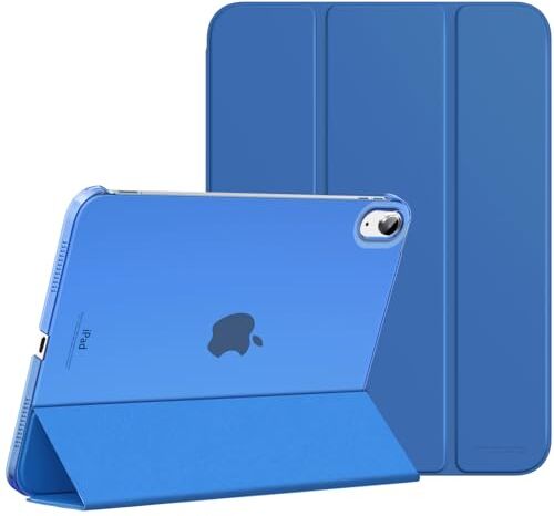 MoKo Custodia Compatibile con iPad 10 Generazione 2022 iPad 10,9", Custodia con Coperchio Tripieghevole, Retro Traslucido in Pelle PU e PC, Auto Riattivazione e Standb, Blu cobalto