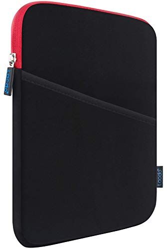 Lacdo Tablet Custodia Protettiva Borsa Compatibile con 8.3 pollici iPad Mini 6, 7.9 pollici iPad Mini 5 4 3 2, 8" Huawei MatePad T8, 8" Lenovo Tab M8 Antiurto Bolle Resistente agli Urti, Rosso Nero