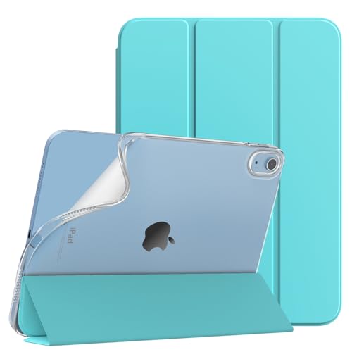 TiMOVO Custodia Compatibile con iPad 10 Generazione 10,9" 2022, iPad Smart Cover in PU con Supporto, Funzione di Auto Sveglia/Sonno, Retro in TPU Morbido, Azzurro