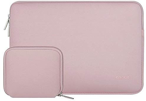 MOSISO Laptop Custodia PC Portatil Compatibile con MacBook Air/PRO,13-13,3 Pollici Notebook,Compatibile con MacBook PRO 14 M3 M2 M1 PRO Max 2024-2021,Neoprene Borsa con Piccolo Case, Baby Rosa