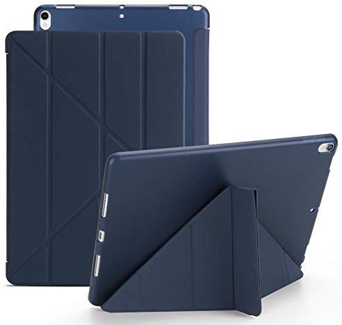 Huiran Per iPad Pro 10.5 Custodia 2017 / iPad Air 2019 Custodia   PU pelle PC Back Smart Cover per iPad Air 3 A2152 A2153-blu scuro iPad 10.5