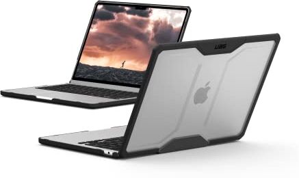 Urban Armor Gear UAG Custodia Plyo per Apple MacBook Air 13" pollici (M2-2022) Sleeve [Custodia protettiva resistente alle cadute secondo gli standard militari USA] Ghiaccio/nero (trasparente)