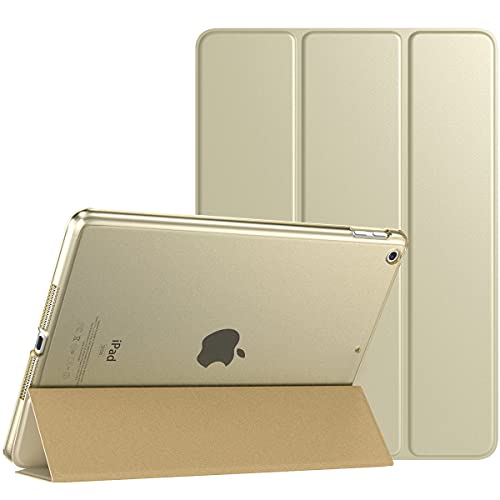 TiMOVO Custodia per Nuovo iPad 9a Gen 2021, iPad 8a Gen 2020/iPad 7a Gen 10.2" 2019, Auto Sveglia/Sonno con Retro Semi-Trasparente Rigido, Oro Champagne