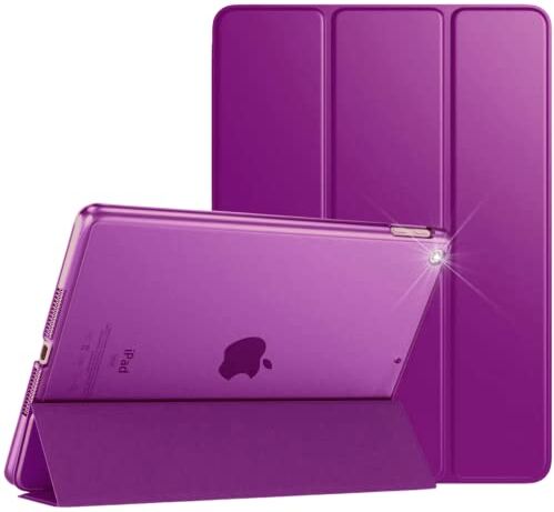 TwoStop Custodia per Apple iPad Air 2 (seconda generazione 2014, 9,7 pollici), modello n. A1566 / A1567 Auto Wake/Sleep Smart Magnetic Leather Cover (viola)