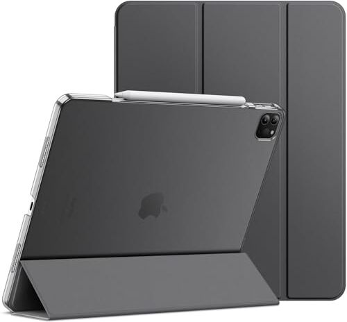 JETech Custodia per iPad Pro 12,9 Pollici (6a/5a Generazione, Modello 2022/2021), Supporta la Ricarica di Pencil, Intelligente Cover con Auto Svegliati/Sonno (Grigio Siderale)