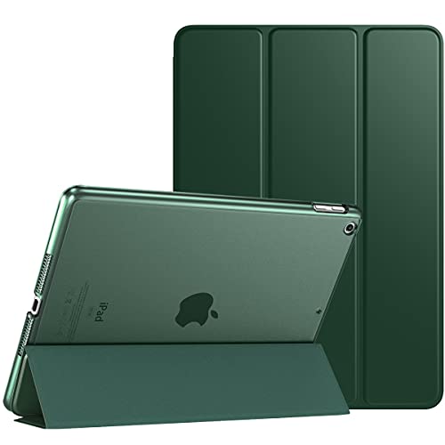 TiMOVO Cover per iPad 9 Generazione 2021/iPad 8 Generazione 2020/iPad 7 Generazione 2019, Custodia con Guscio Posteriore Traslucido Smart Cover con Auto Svegliati/Sonno per iPad 10.2", Verde Notte